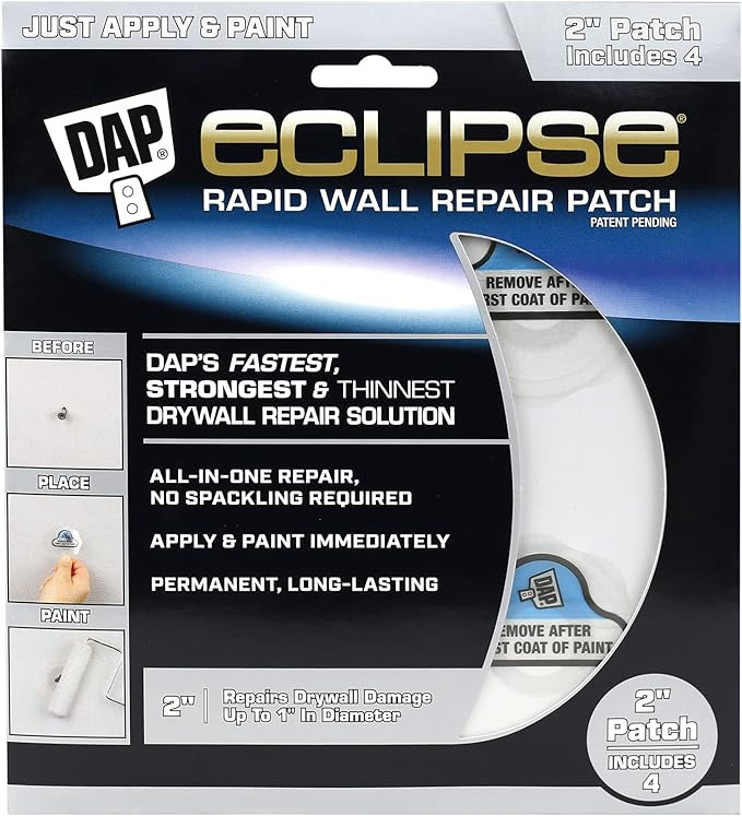 DAP Eclipse Rapid Wall Repair Patch, 2 in, 4 Pack (7079809161) | Amazon (US)