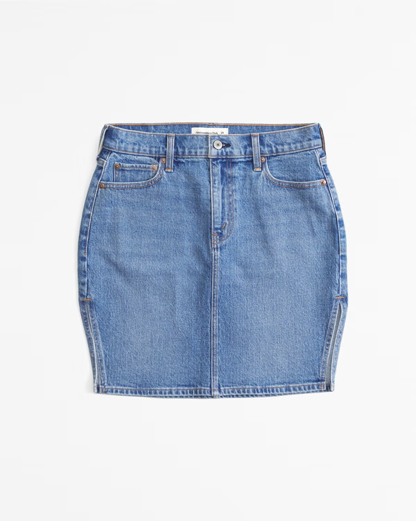 Women's Mid Rise Denim Pencil Midi Skirt | Women's Bottoms | Abercrombie.com | Abercrombie & Fitch (US)