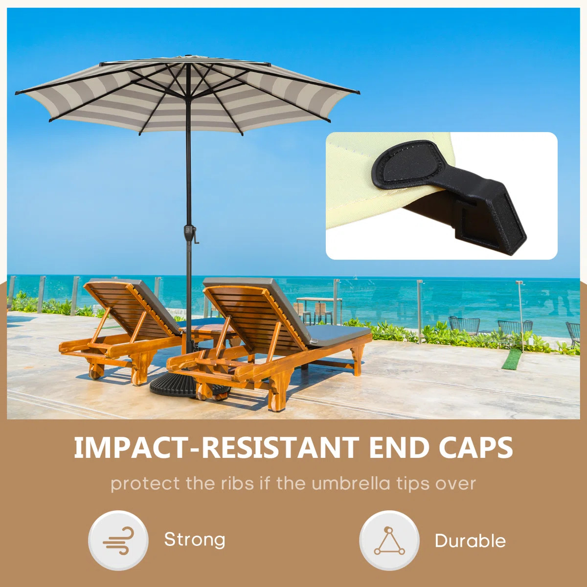 Lyon Market Umbrella with Crank Lift | Wayfair North America