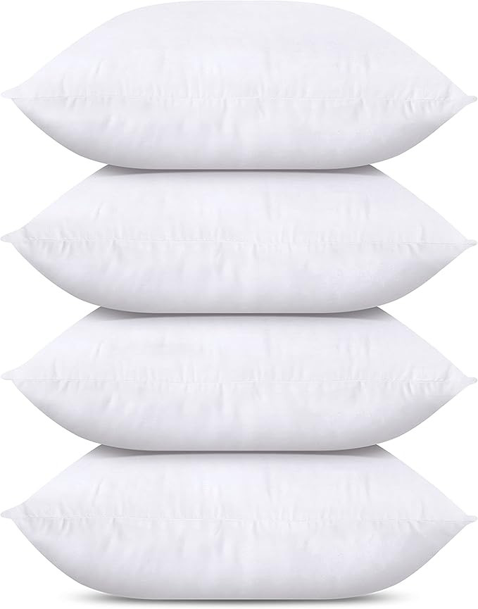 Utopia Bedding Throw Pillows (Set of 4, White), 20 x 20 Inches Pillows for Sofa, Bed and Couch De... | Amazon (US)