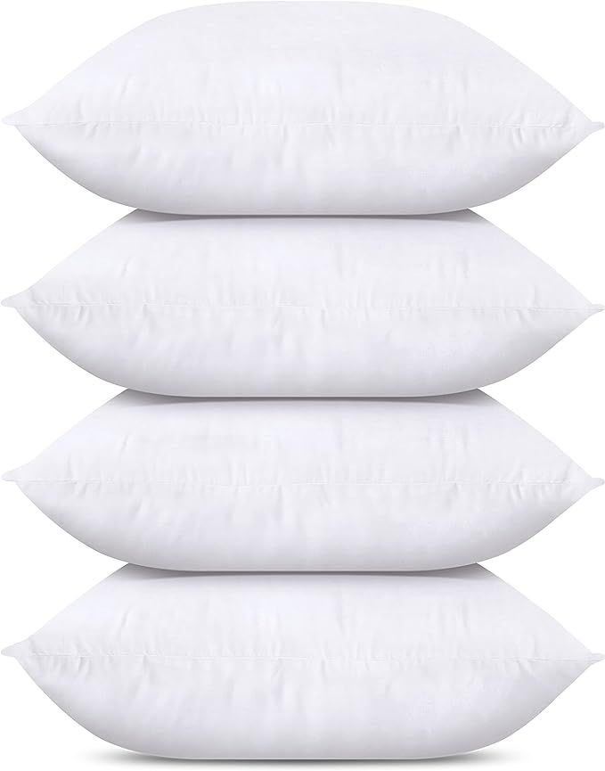 Utopia Bedding Throw Pillows (Set of 4, White), 20 x 20 Inches Pillows for Sofa, Bed and Couch De... | Amazon (US)