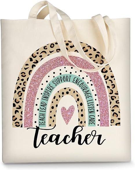 AUSVKAI Canvas Tote Bag Aesthetic for Women, Cute Reusable Cloth Cotton Bags for Shopping School ... | Amazon (US)