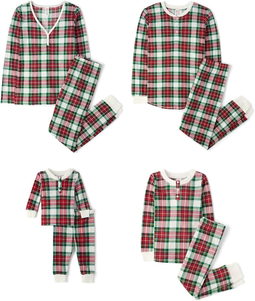 The Children's Place Family Matching, Plaid Waffle 2 Piece Pajama Sets | Amazon (US)