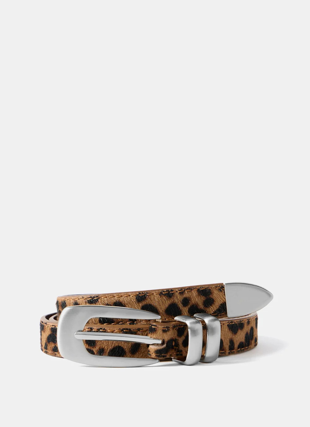 Leopard Print Textured Leather Belt | Mint Velvet