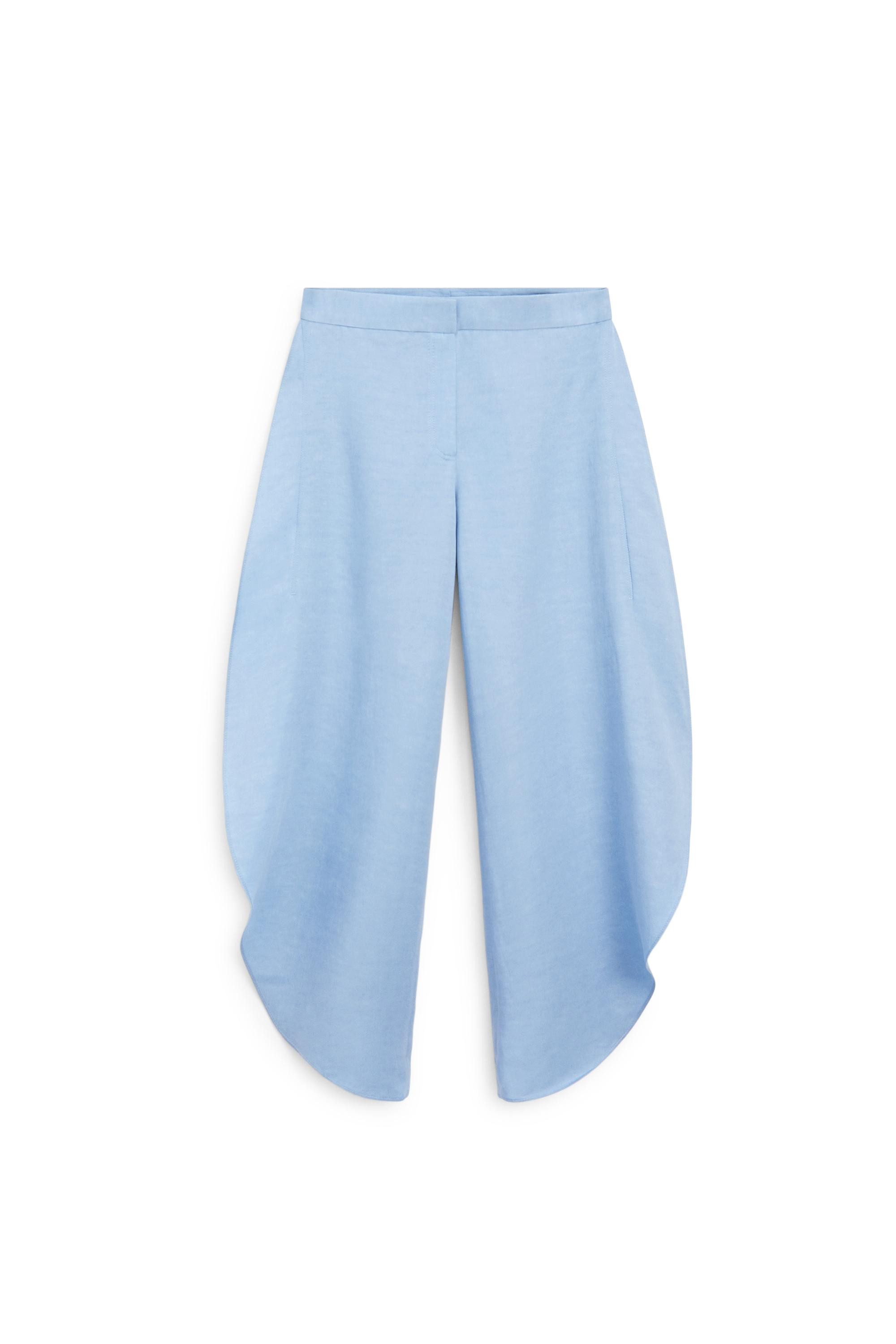 Voluminous flowing linen blend pants - SKY BLUE | Massimo Dutti UK