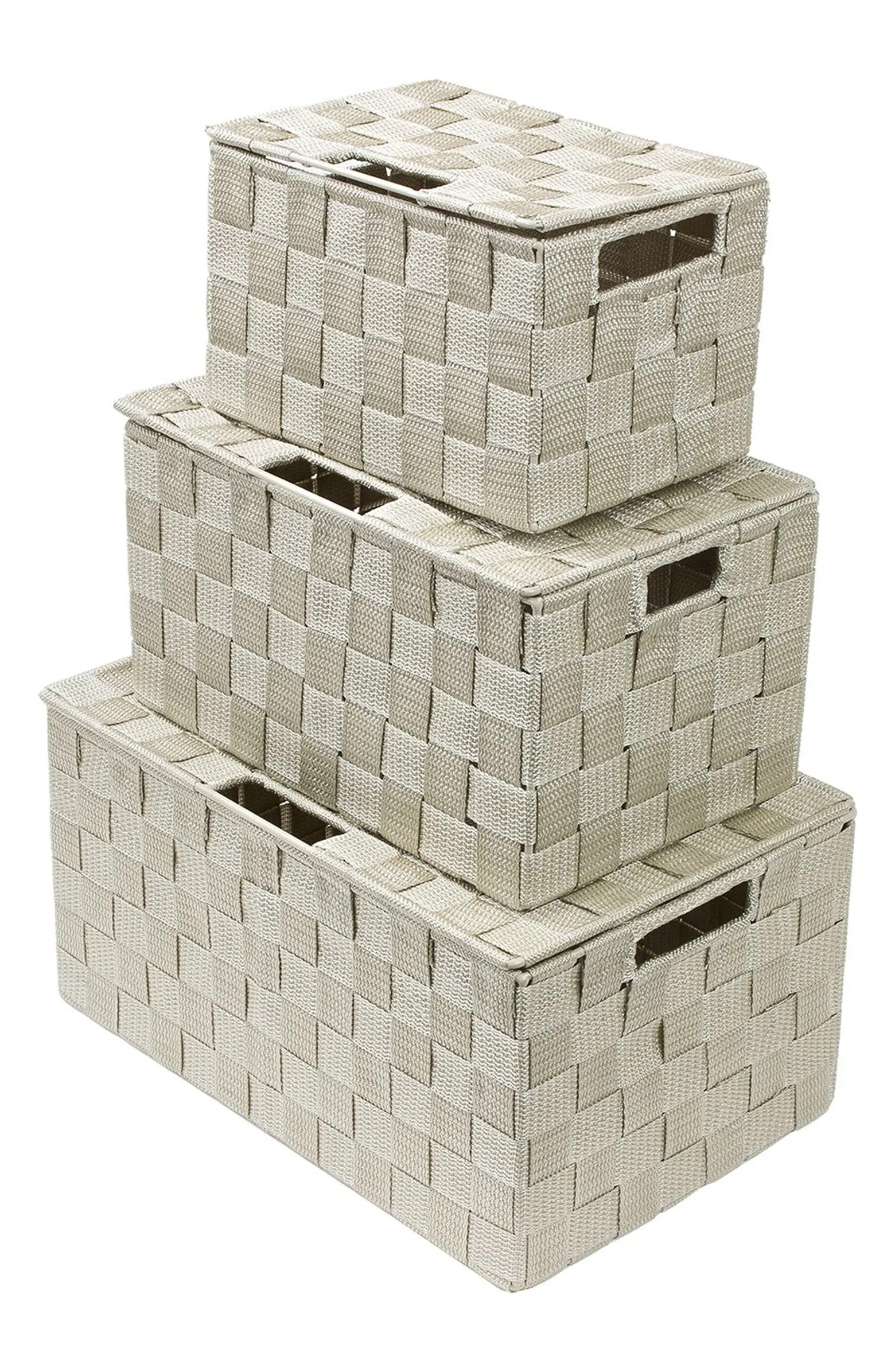 Beige Woven Stackable Basket 3-Piece Set | Nordstrom Rack