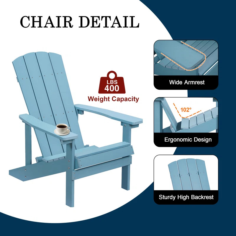 Roberto High - Density Polyethylene (HDPE) Adirondack Chair | Wayfair North America