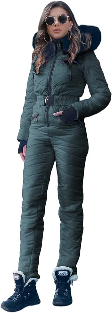 Yousify Womens Onesies Ski Suit Winter Outdoor Sports Waterproof Snowsuit Jumpsuits Jacket | Amazon (US)