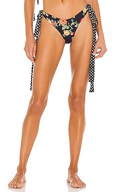 CAROLINE CONSTAS Clem Bikini Bottom in Black Multi Floral Polka Dot from Revolve.com | Revolve Clothing (Global)