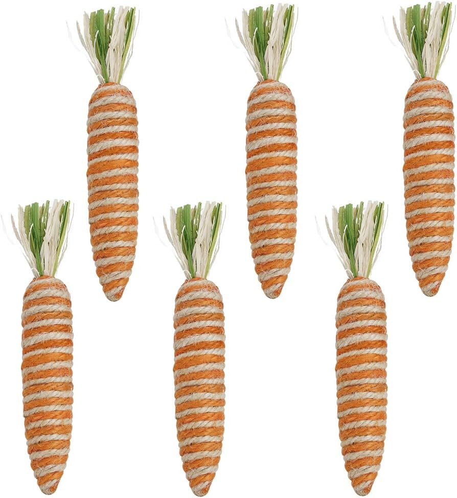 Nature Vibe 5.9 Inches Sisal Carrot Easter Decor, 6 Pack Jute Twine Mini Carrots of Vivid Color f... | Amazon (US)