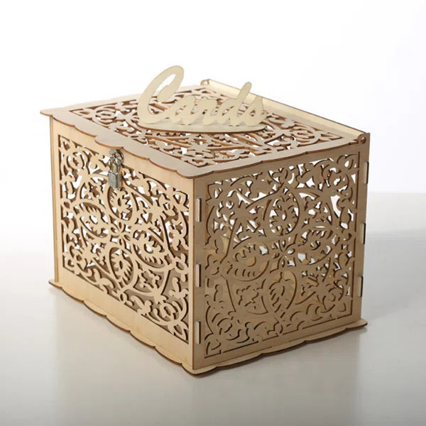 Diy Wedding Card Box Rustic Wood Card Box Gift Card Holder for Wedding Banquet | Wayfair North America