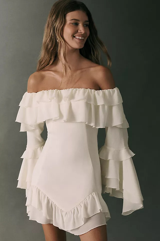 Mare Mare Ruffled Off-Shoulder Mini Dress | Anthropologie (US)