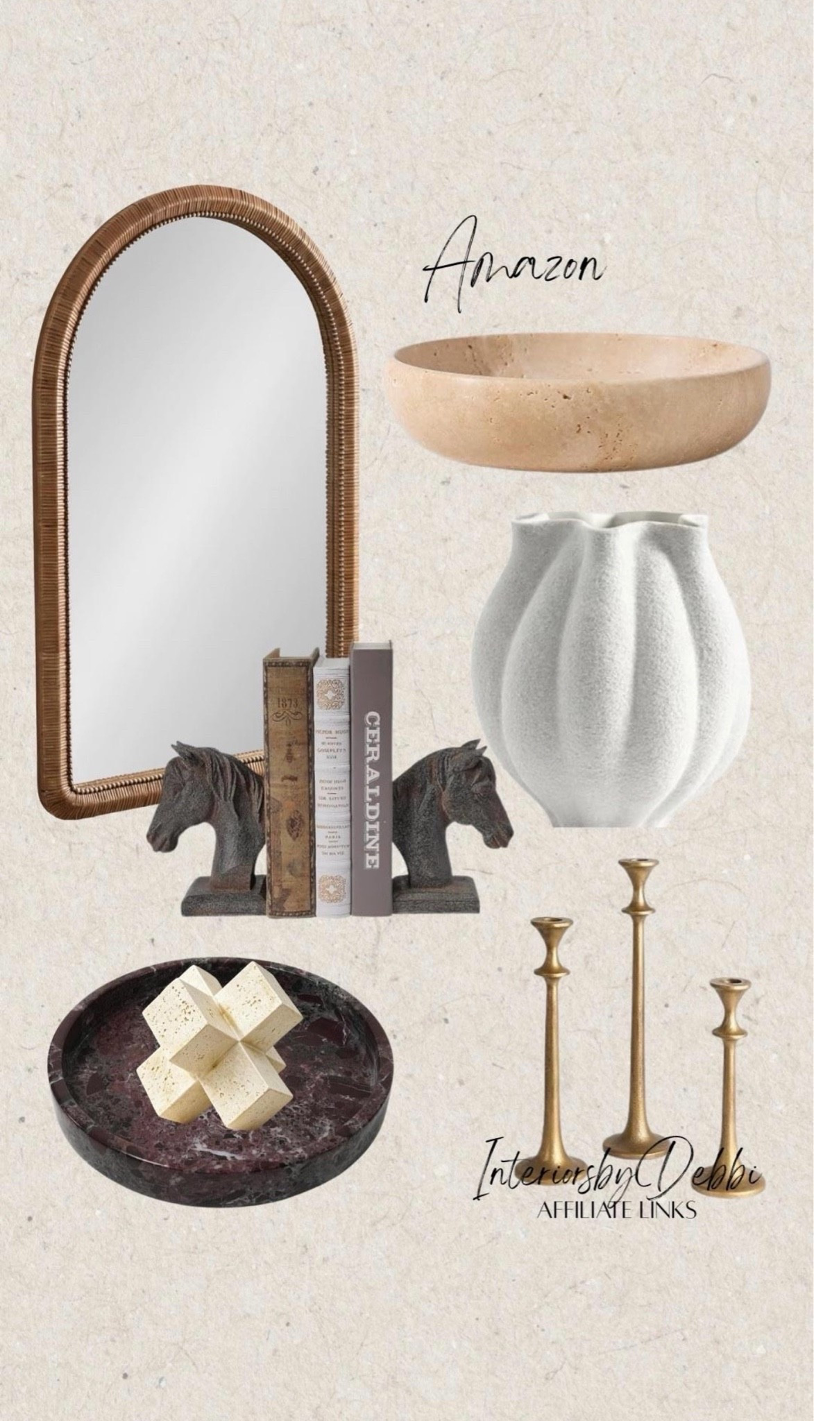Amazon Finds
Arched mirror, horse head bookends, candle holders, marble bowl, transitional home, modern decor, amazon find, amazon home, target home decor, mcgee and co, studio mcgee, amazon must have, pottery. barn, Walmart finds, affordable decor, home styling, budget friendly, accessories, neutral decor, home finds, buy new arrival, coming soon, sale alert, high end look for less, Amazon favorites, Target finds, cozy, modern, earthy, transitional, luxe, romantic, home decor, budget friendly decor #amazonhome

#LTKSeasonal #LTKHome
