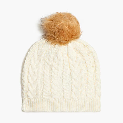Cable pom-pom beanie hat | J.Crew Factory