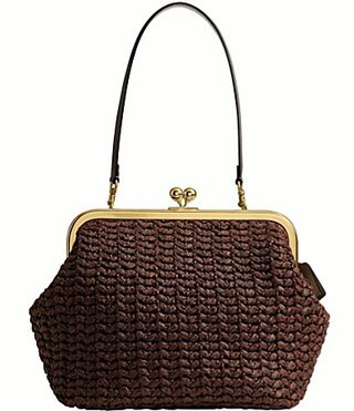 COACH Kisslock 27 Straw Frame Bag - Maple | Dillard's