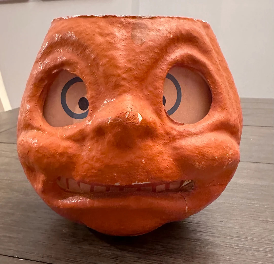 Vintage Paper Mache Halloween Pumpkin Vintage Jack-o-lantern - Etsy | Etsy (US)