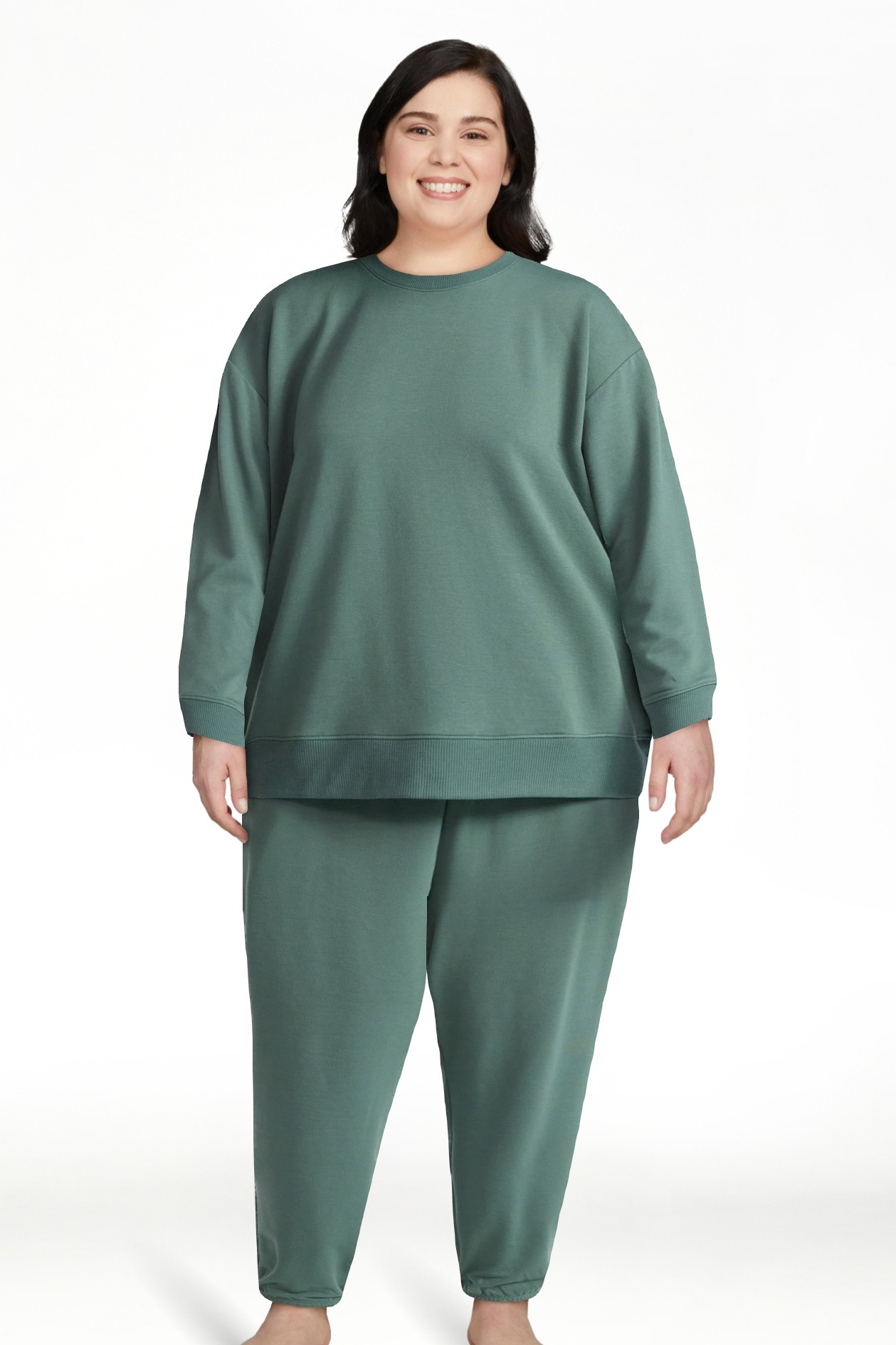 Joyspun Women’s Fleece Long Sleeve Top and Joggers Lounge Set, 2-Piece, Sizes XS-3X | Walmart (US)