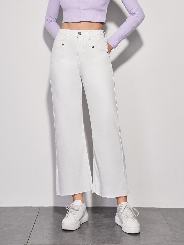 SHEINBlues High Waist Wide Leg Jeans | SHEIN