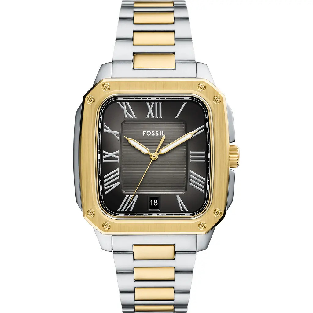 Fossil Crosby Bracelet Watch, 42mm x 30mm in Two Tone at Nordstrom | Nordstrom