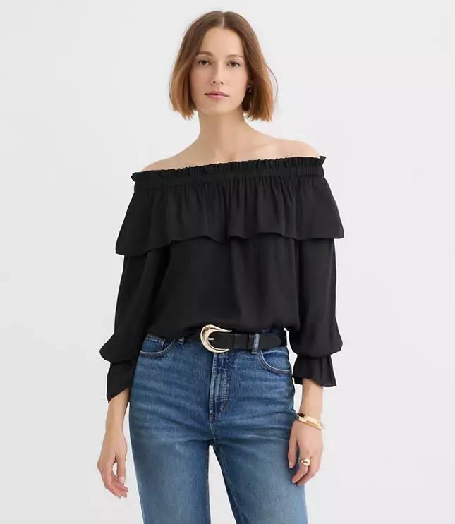 Ruffled Off The Shoulder Blouse | LOFT