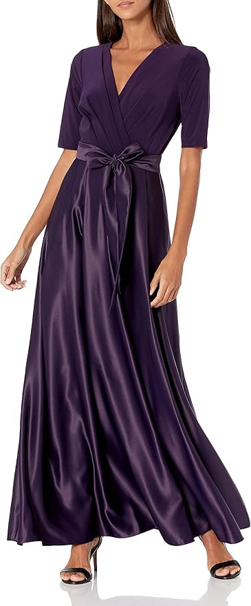 Alex Evenings Women's Satin Ballgown Dress with Pockets (Petite and Regular Sizes) | Amazon (US)