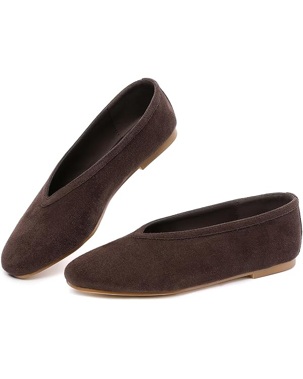 RIBONGZ Ballet Flat Shoes for Women Closed Round Toe Mary Jane Flats Comfortable Slip On Casual S... | Amazon (US)
