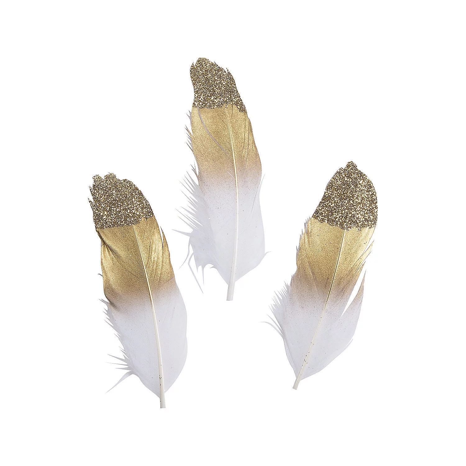 Gold Glitter Feathers, Craft Supplies, Feathers And Shells, Bulk Craft Accessories, 24 Pieces, Mu... | Walmart (US)