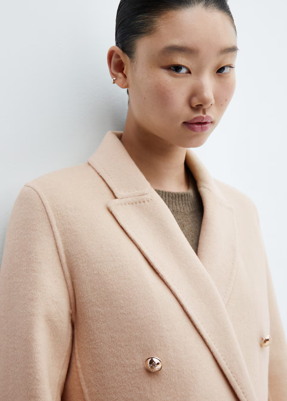 Handmade buttoned wool coat -  Women | Mango USA | MANGO (US)
