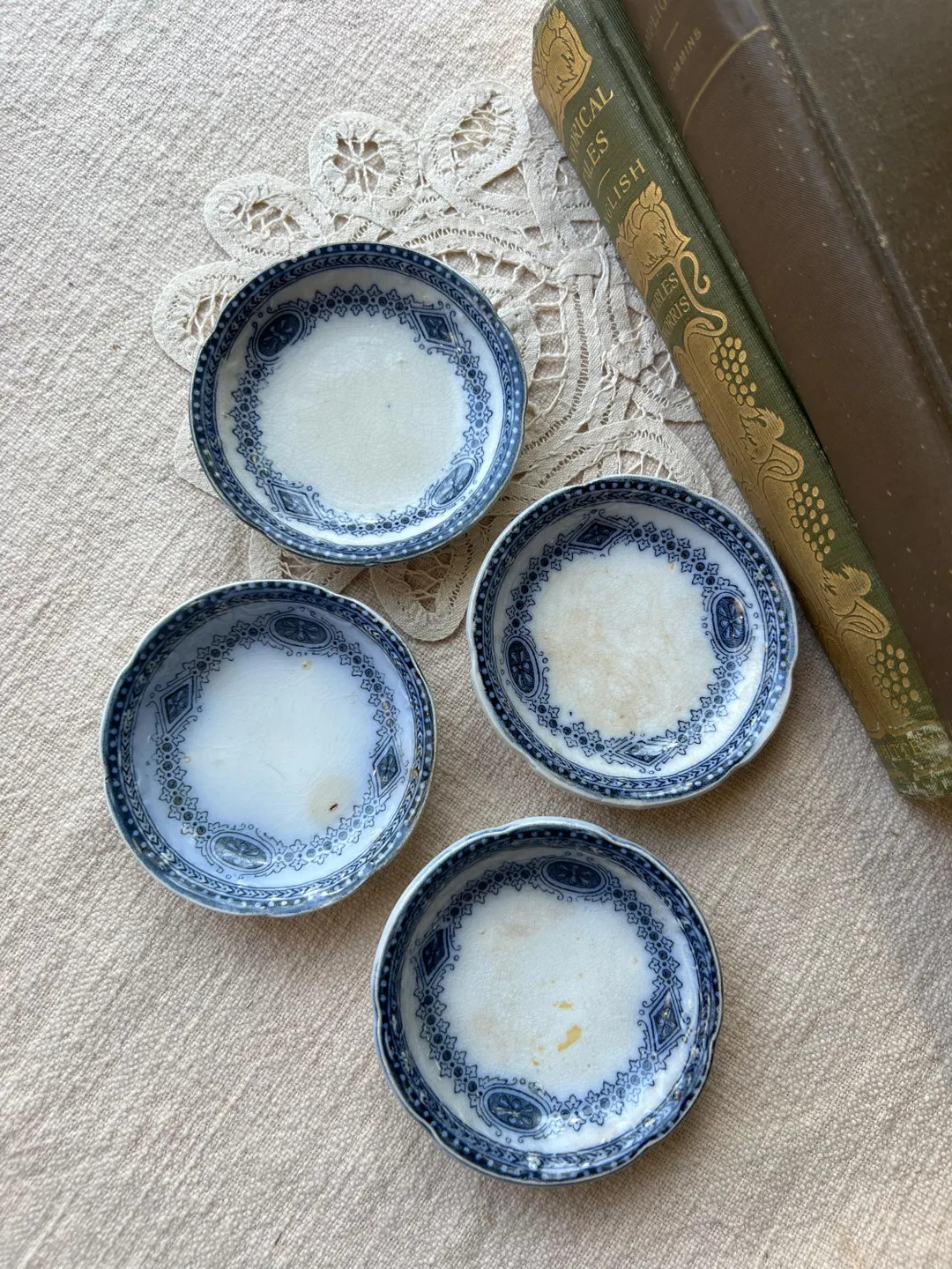 Flow Blue Butter Pat Stained Crazed | England Antique | Sold Individually | Etsy (US)