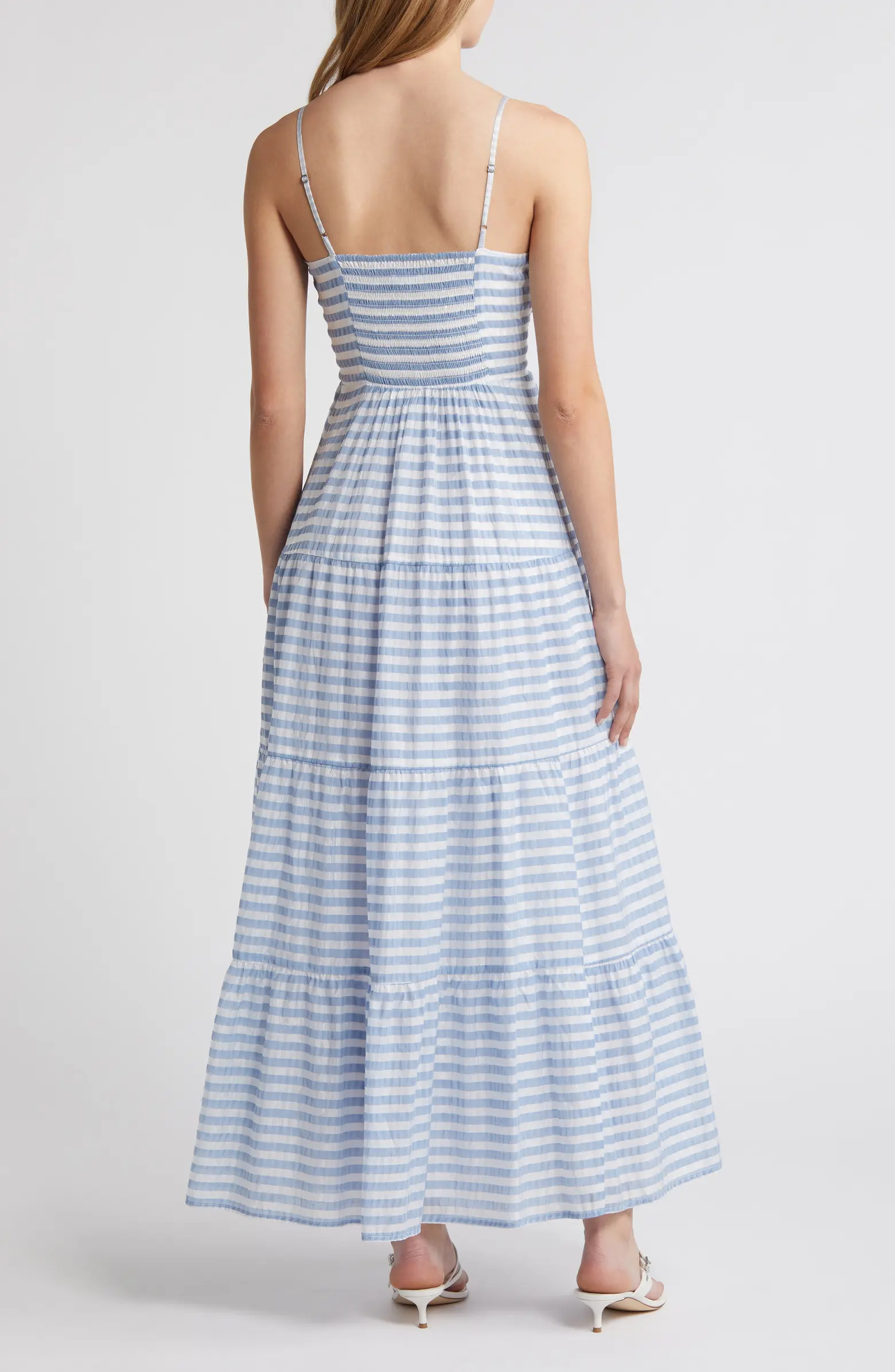 Textured Stripe Sleeveless Maxi Dress | Nordstrom