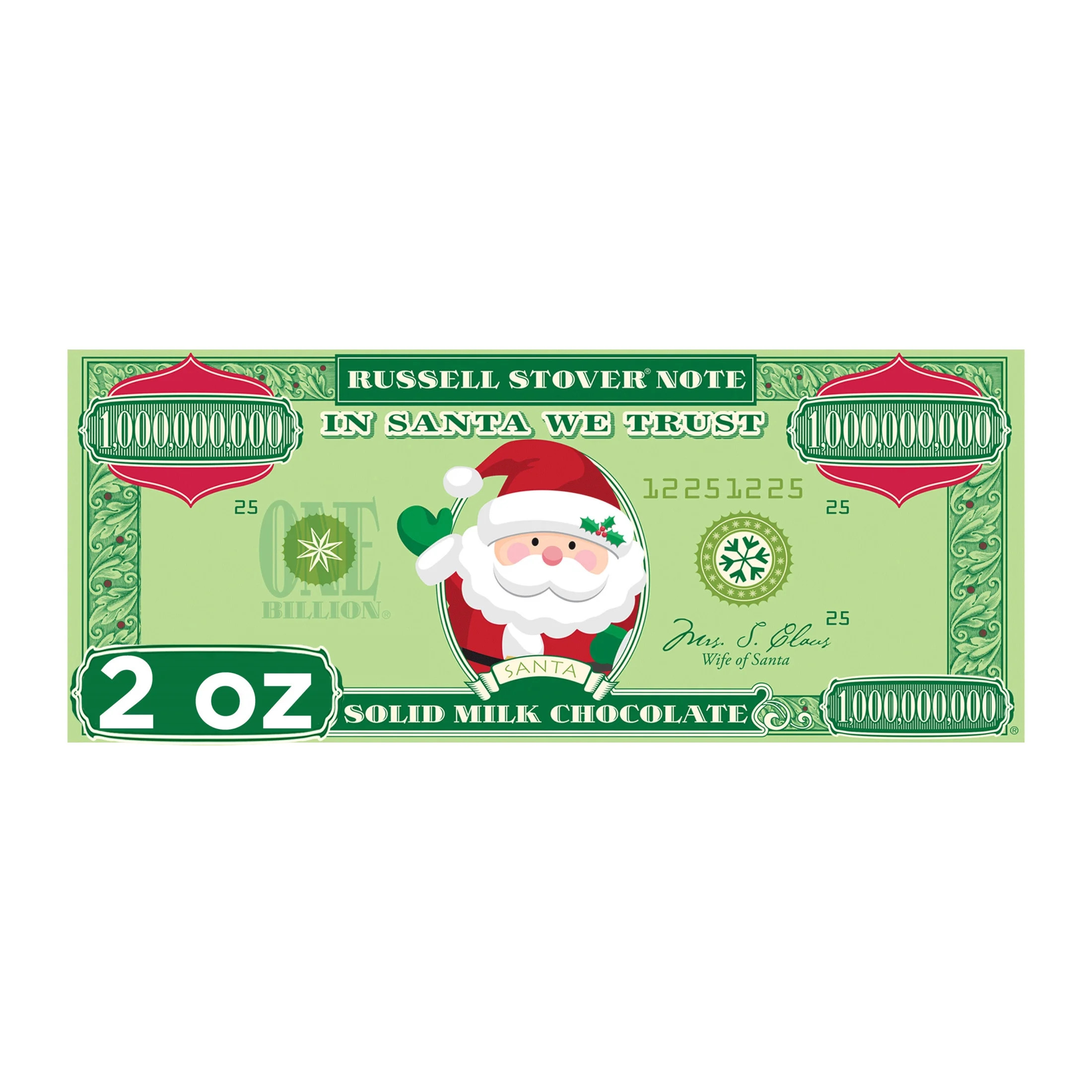 RUSSELL STOVER Christmas Santa Solid Milk Chocolate Money Bar, 2 oz. | Walmart (US)