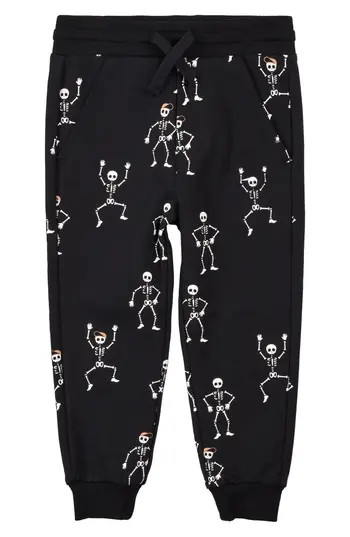 MILES THE LABEL Kids' Skeleton Glow in the Dark Cotton Joggers in Black at Nordstrom Rack, Size 5 | Nordstrom Rack