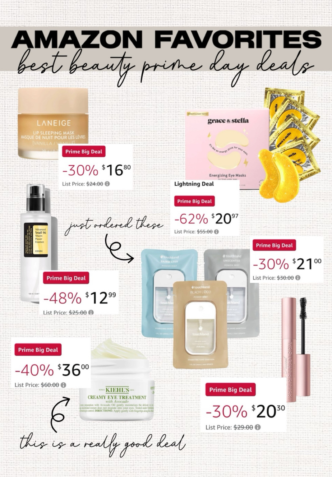 My Amazon Favorites that are a good deal for Amazon Prime Day! 

Beauty, amazon finds, deals, skin care, gifts, sale, exclusive, lip, make up, moisturizer 

#beauty #amazon #sale 

#LTKGiftGuide #LTKBeauty #LTKxPrimeDay