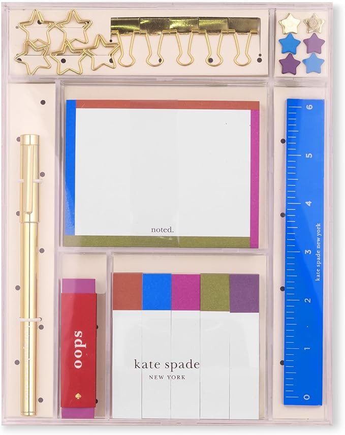 kate spade new york Stationery Tackle Box, Office Supplies Set and Organizer with Note Pages, Rul... | Amazon (US)
