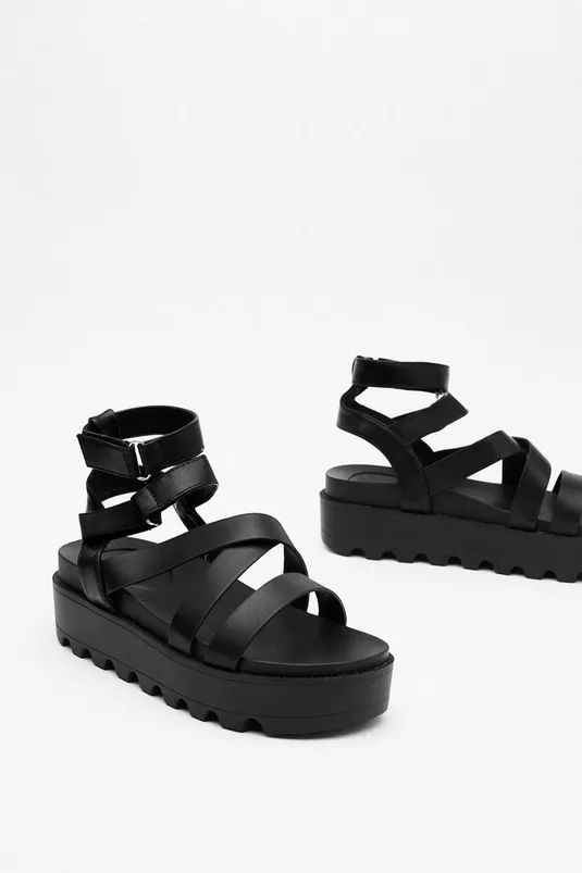 Cleated Strappy Platform Sandals | NastyGal (UK, IE)