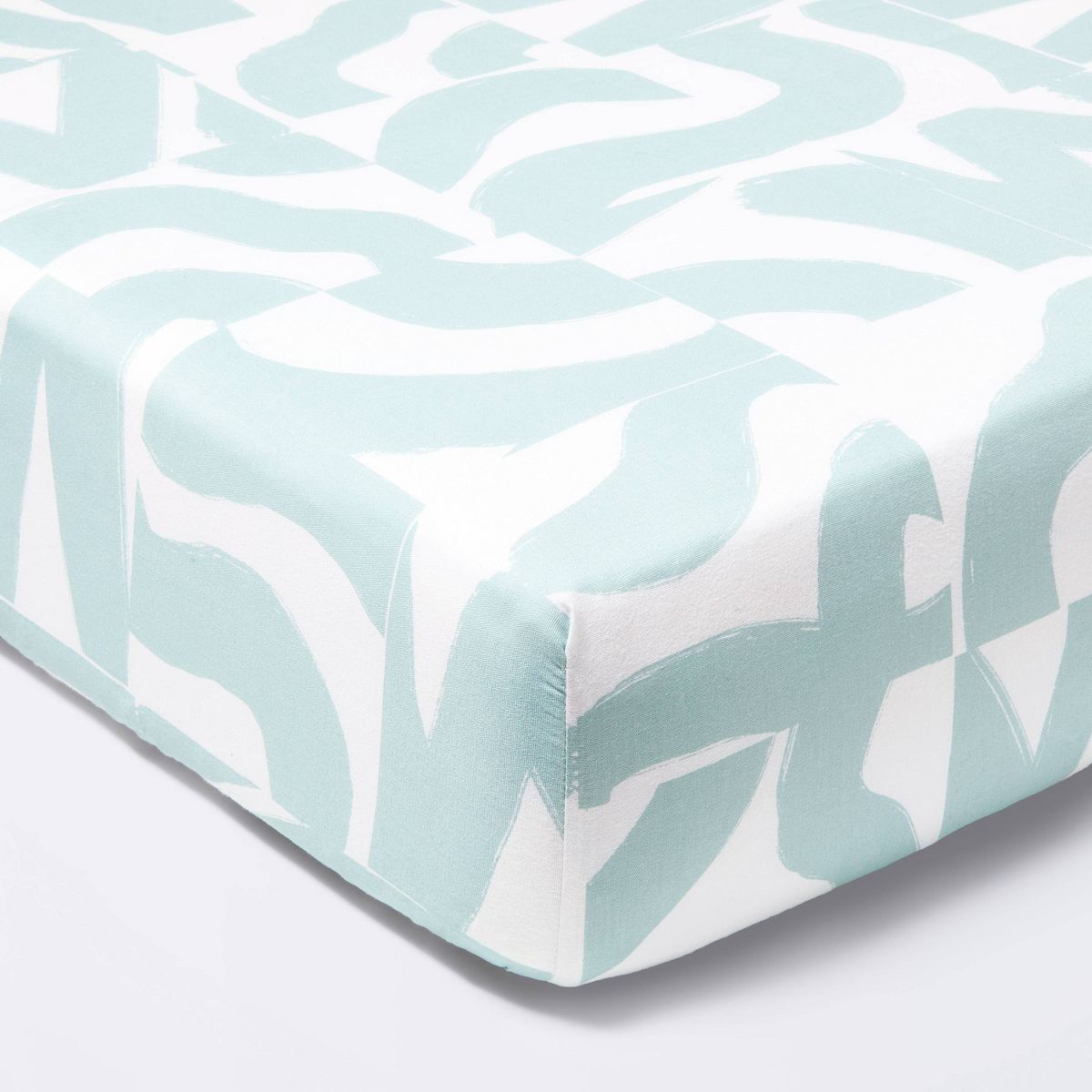 Fitted Crib Sheet Tile Print - White/Seafoam - Cloud Island™ | Target