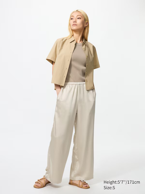 Satin Easy Trousers | UNIQLO (UK)