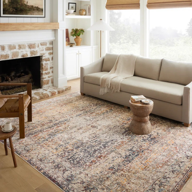 Loloi Rugs Sorrento Oriental Machine Made Power Loom Polyester Area Rug in Natural & Reviews | Wa... | Wayfair North America