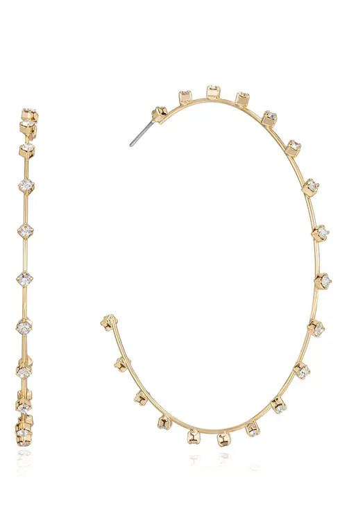 Ettika Large Sparkle Hoop Earrings in Gold at Nordstrom | Nordstrom