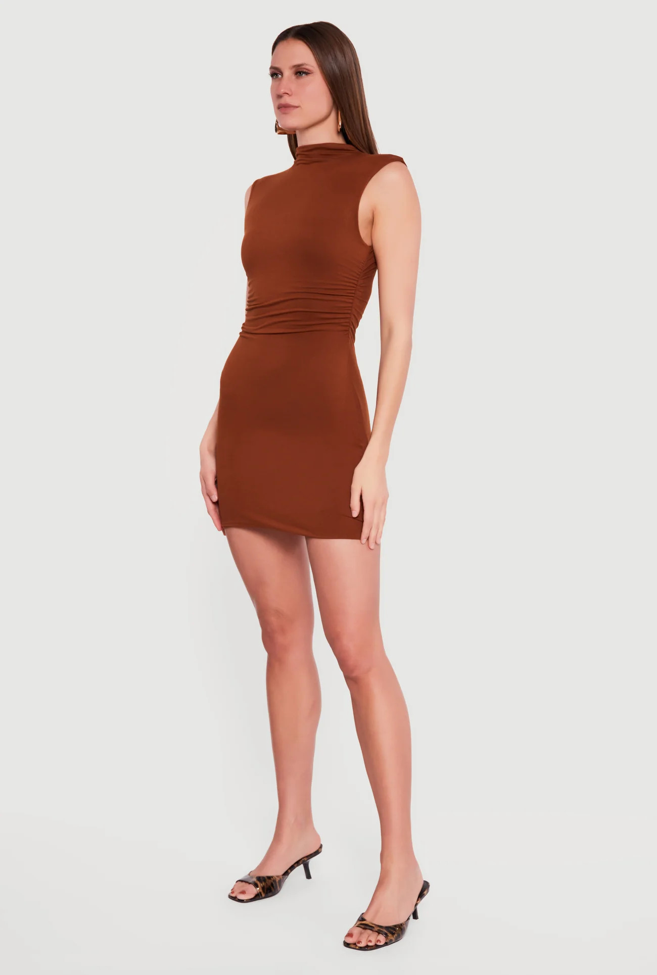 Sleeveless Mock Neck Mini Dress | Rainbow Shops