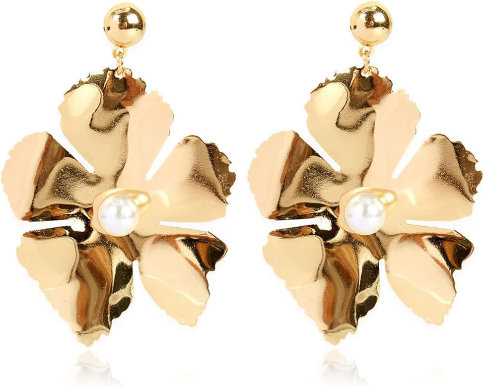T-ztoss Bohemian Gold Elegant Flower Fashion Dangle Earring Cute Metal Flower Earrings Unique Chi... | Amazon (US)