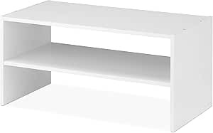 Whitmor Wood Stackable 2-Shelf Shoe Rack, White, 24 inches | Amazon (US)
