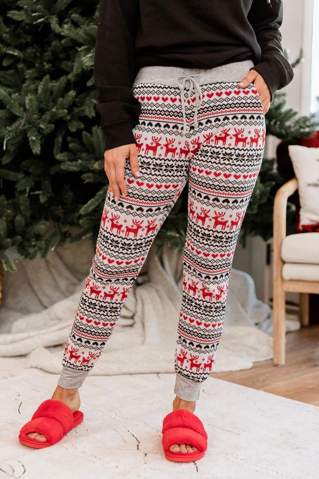 Snow Bunny Printed Lounge Pants | The Pink Lily Boutique