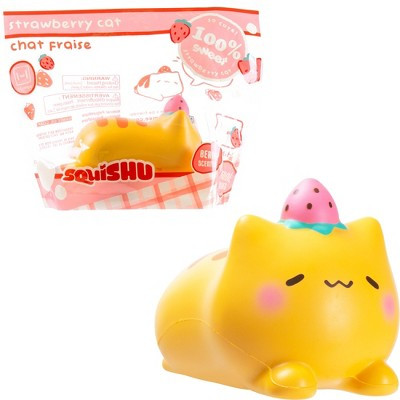 Hamee SquiSHU Jumbo Strawberry Cat Squishy Toy Stress Toy Slow Rising Cute Loaf Cat Animal Type Design Relief | Target