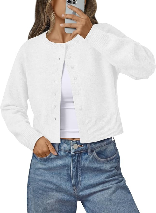 LILLUSORY Womens Lightweight Cardigan Cropped Knit Fall Cute Sweaters 2026 | Office to Brunch,Tra... | Amazon (US)