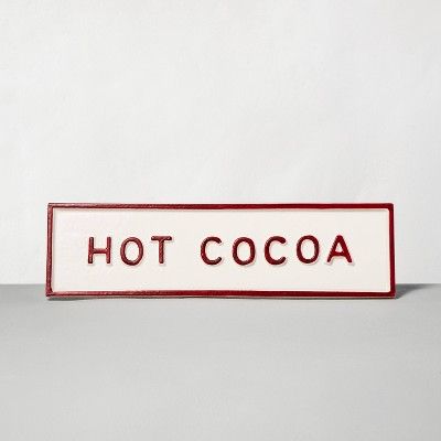 'Hot Cocoa' Tabletop Sign Red/Cream - Hearth & Hand™ with Magnolia | Target