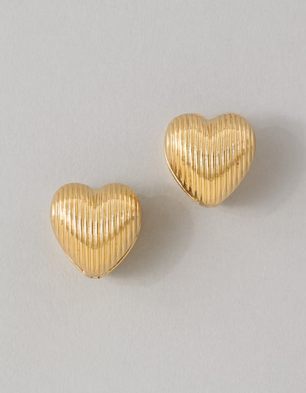 AEO Chunky Heart Earrings | American Eagle Outfitters (US & CA)