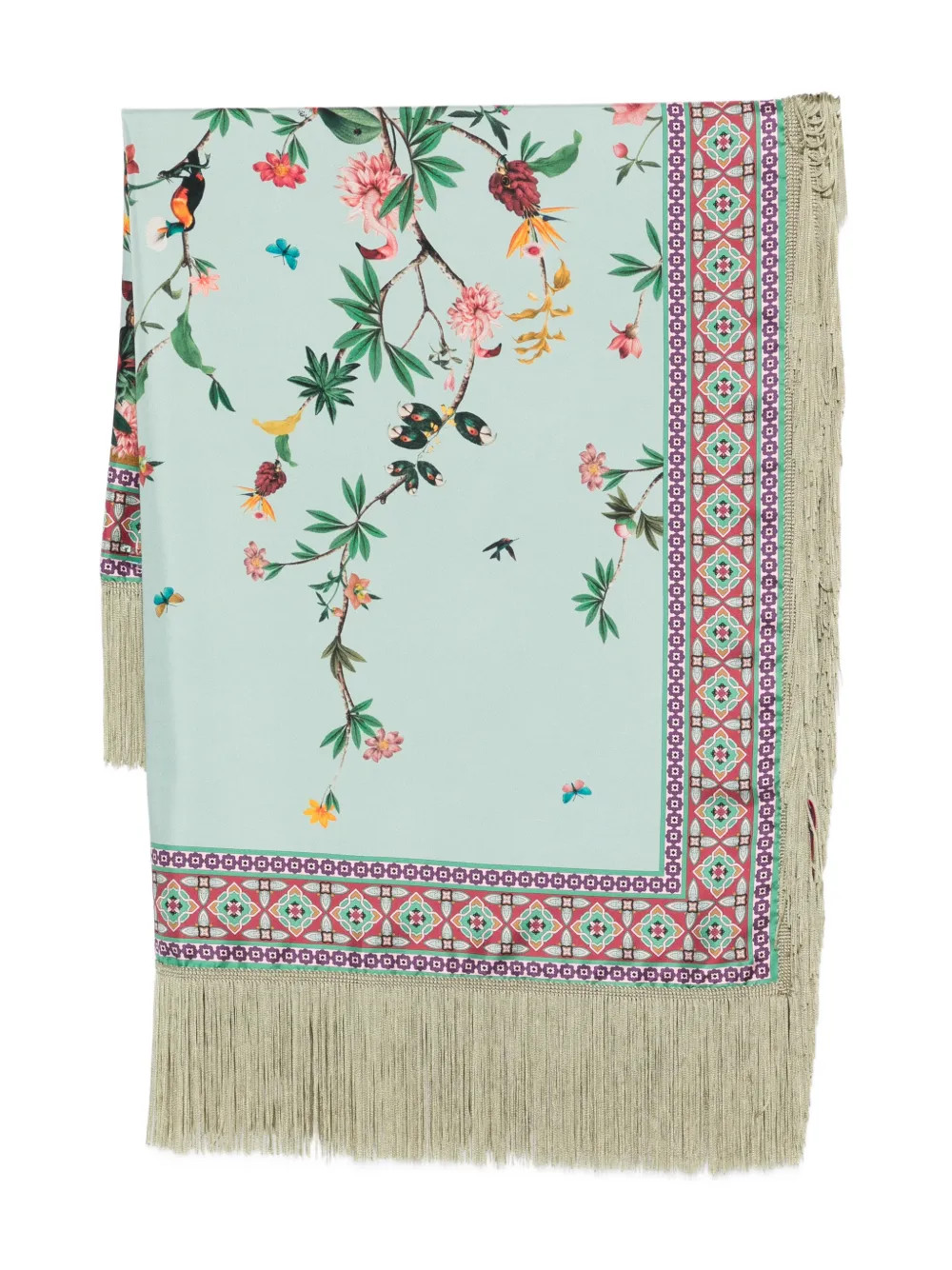 floral-print fringed scarf | Farfetch Global