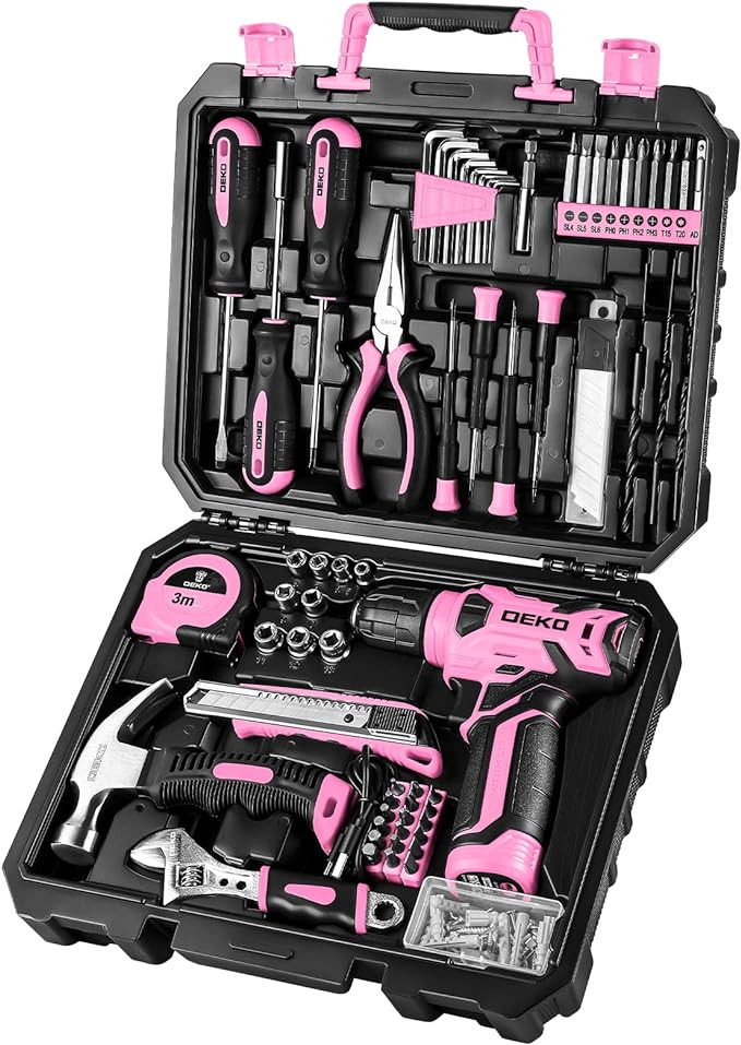 DEKOPRO Drill Set: Tool Set with 8V Pink Cordless Drill, Home Tool Kit with Drill, DIY Hand Tool ... | Amazon (CA)