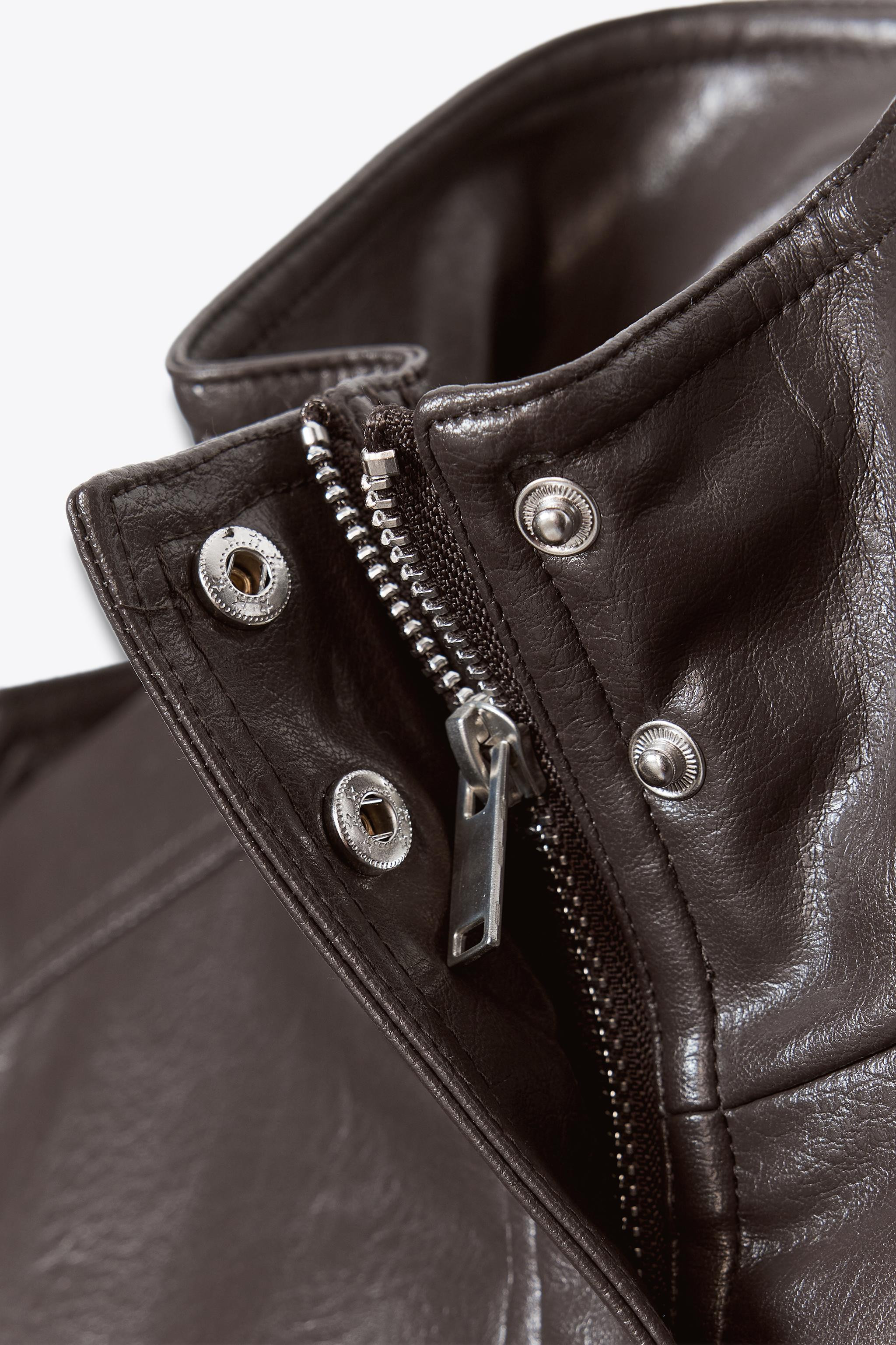 FAUX LEATHER CROPPED JACKET | Zara US